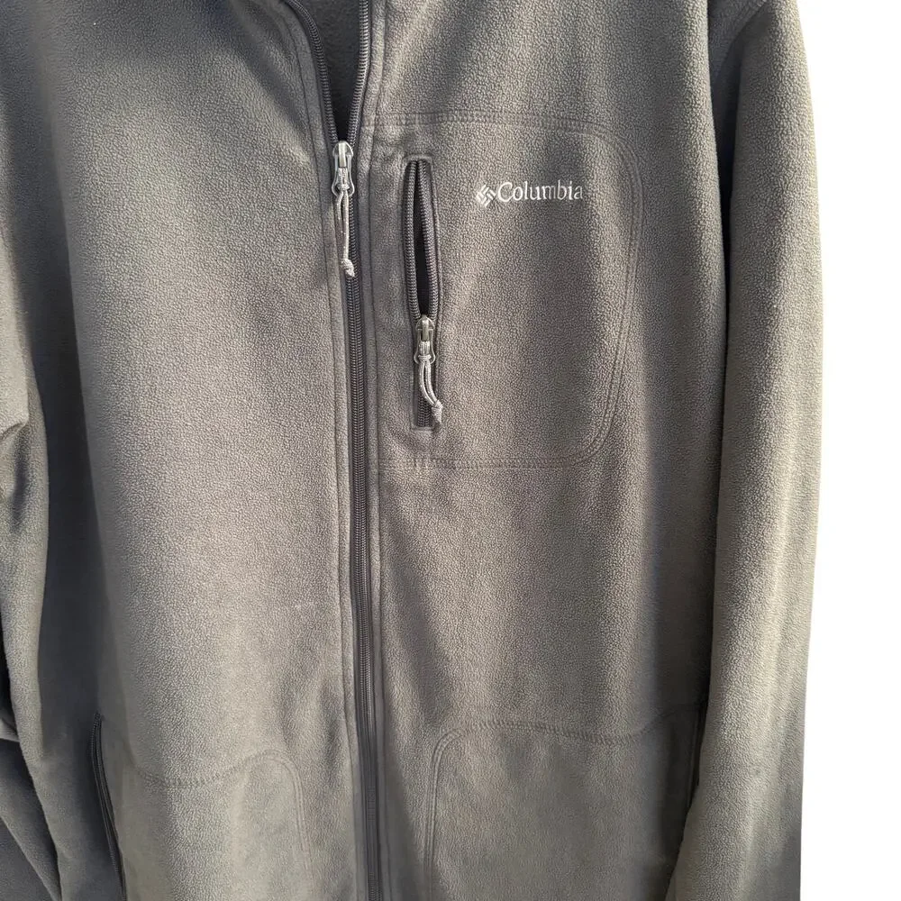 Columbia Jacket‎ Men's Gray Full Zip Long Sleeve Fleece Sz XL